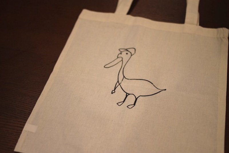 Pool surveillance duck tote bag - 手提包/手提袋 - 真皮 白色
