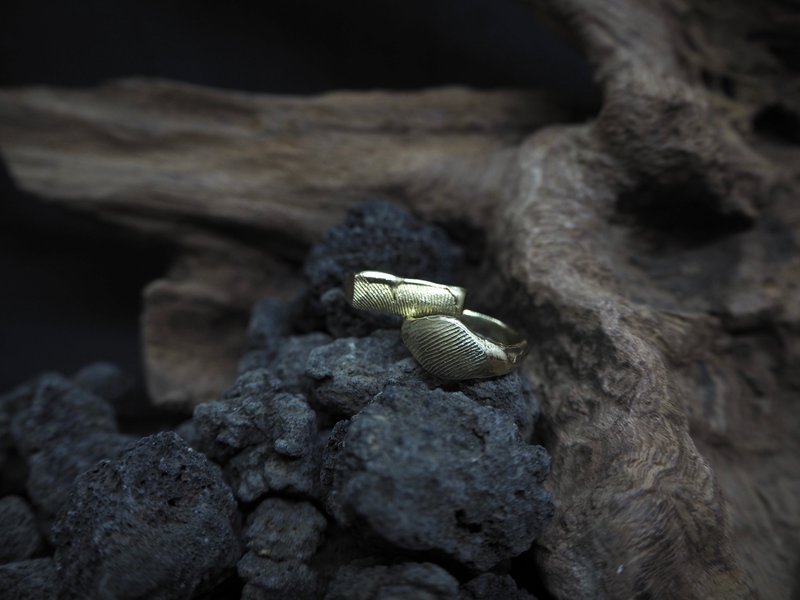 蜡雕指纹铜戒-单件 - 金工/饰品 - 铜/黄铜 