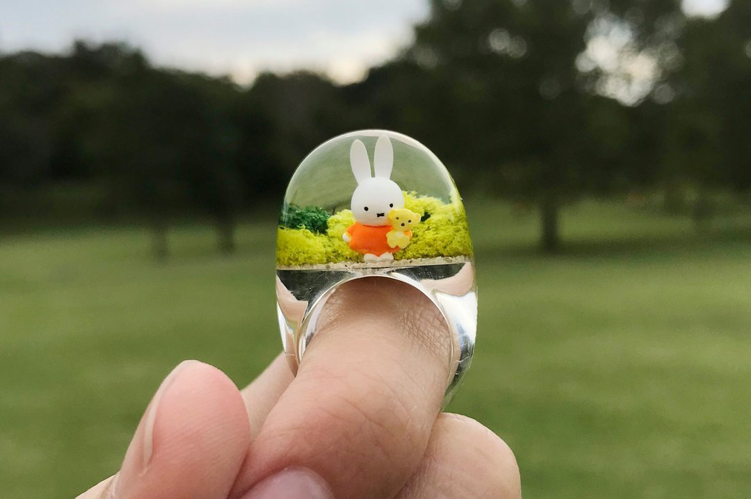 Pinkoi 限定 Miffy x Shannam 情景介指 (全人手限量制作) - 戒指 - 其他材质 透明