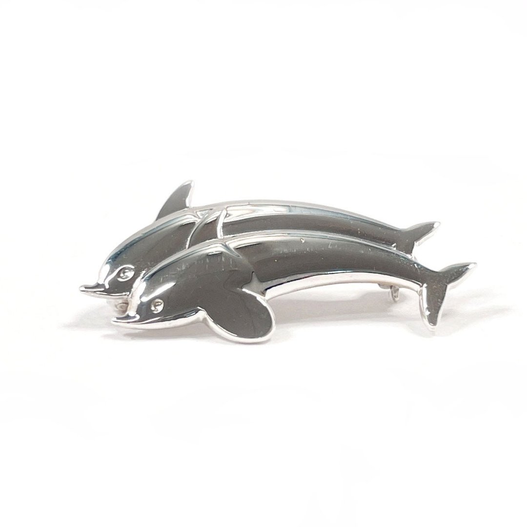 【日本直送 二手美品】Georg Jensen 胸针 海豚造型 银 925 古董精品 - 胸针 - 纯银 银色