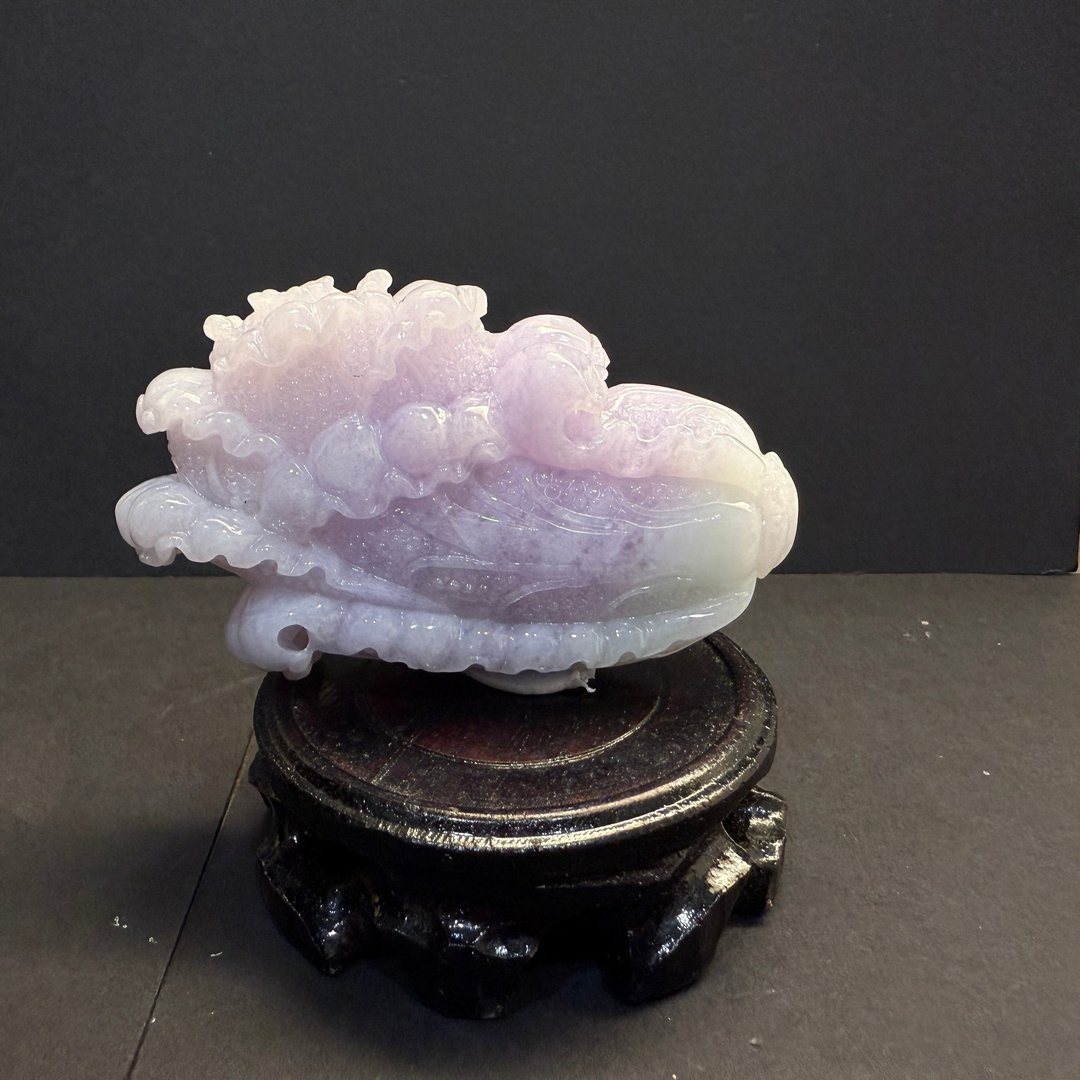 瀚玉珠宝 天然翡翠 紫罗兰白菜摆件 百财 发财 翡翠白菜翡翠 天然 - 其他 - 玉石 