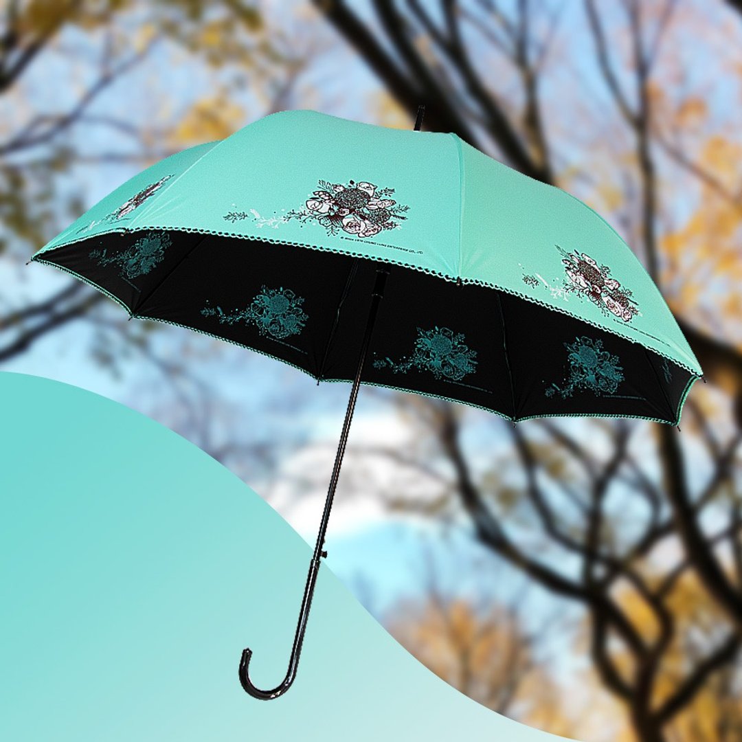 双龙花语黑胶宫廷伞直立伞自动晴雨伞(蒂芬绿) - 雨伞/雨衣 - 防水材质 绿色