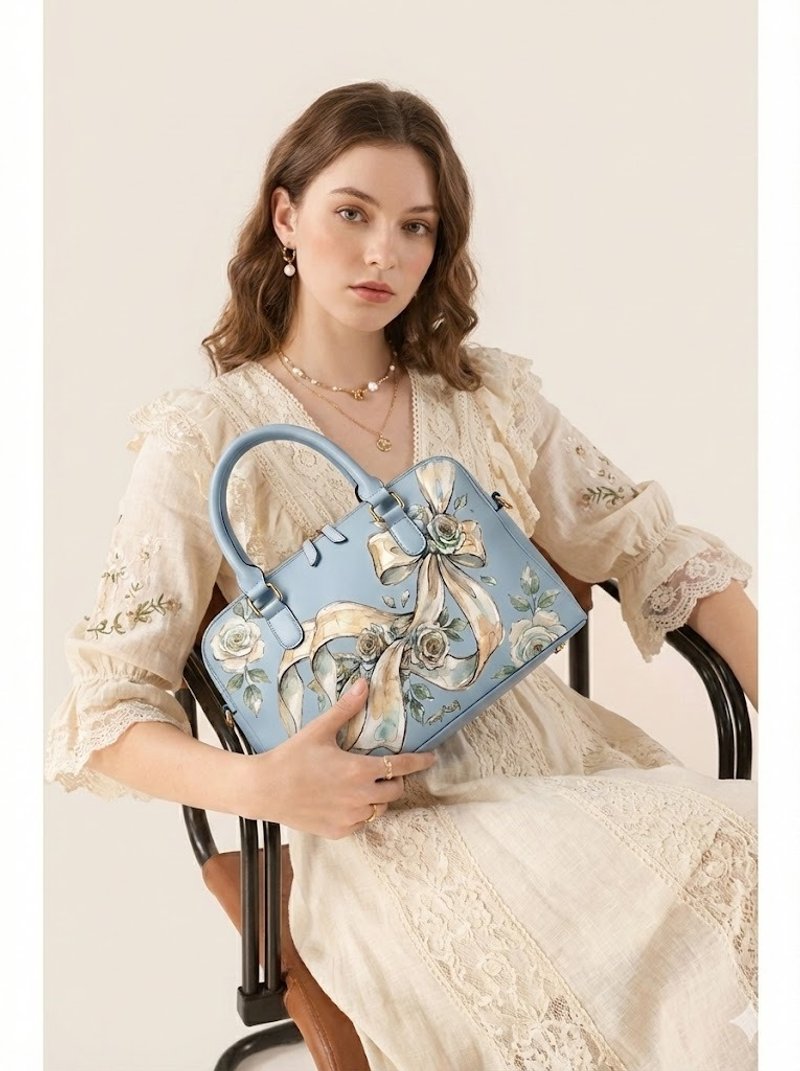 Fancy Ribbon波士顿包 - 手提包/手提袋 - 其他材质 蓝色