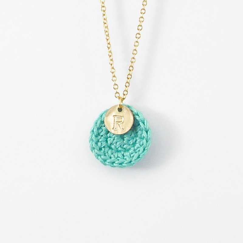 【订制】你的专属 *幸福年轮* 项链 小圆圈 英文字母 彩虹系列 - 项链 - 绣线 绿色