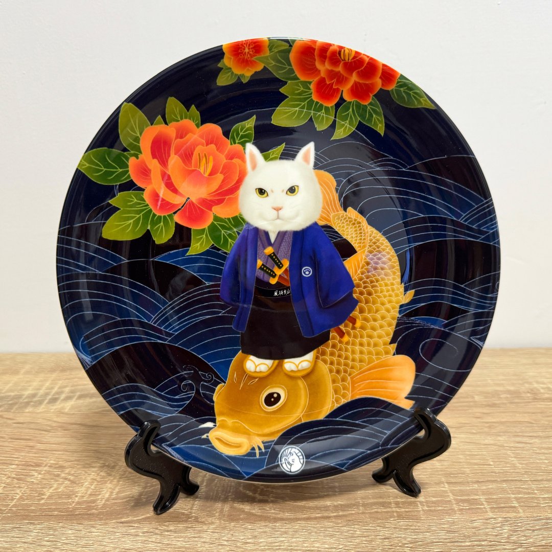 结婚婚礼贺礼 和风猫盘子一对 - 摆饰 - 陶 