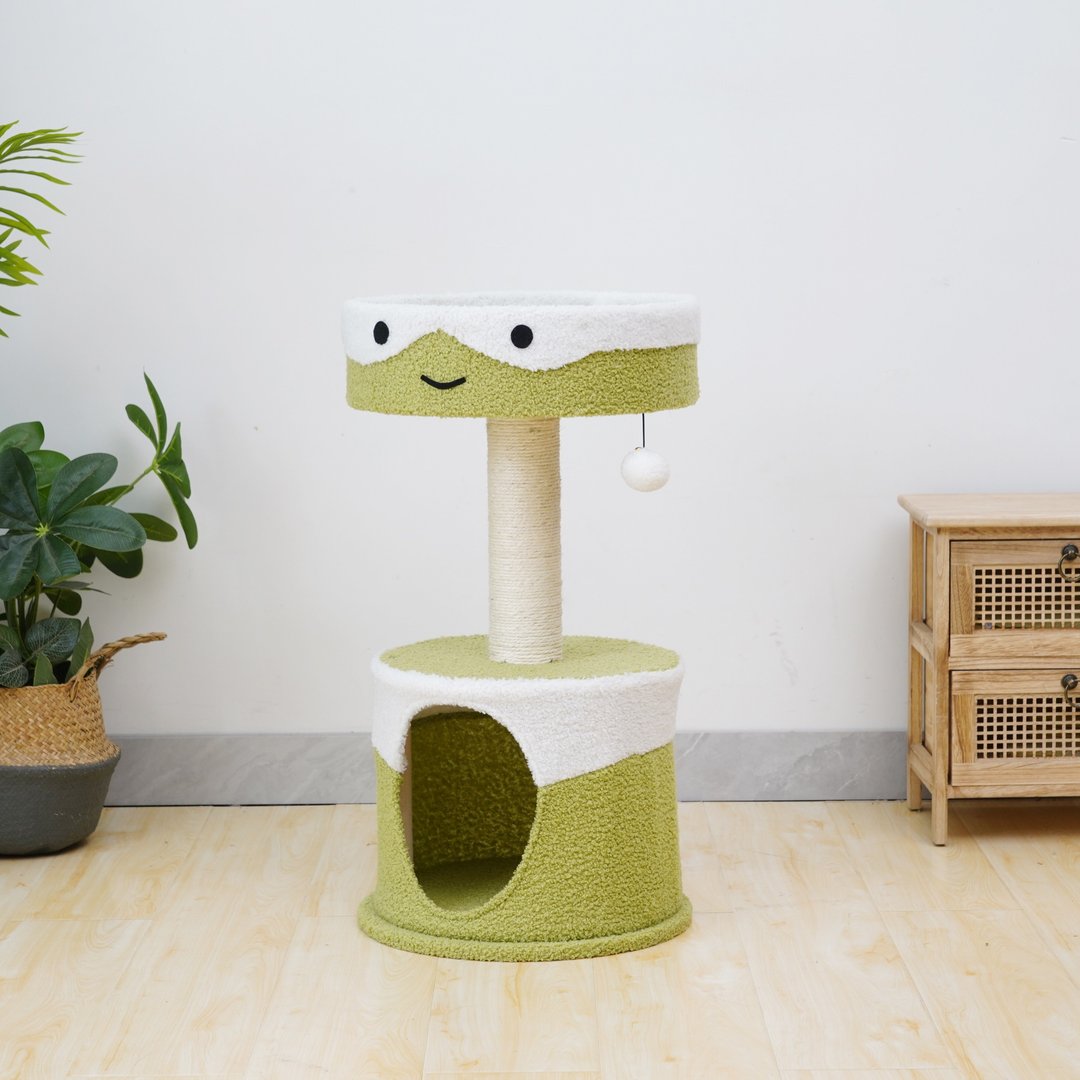 展品出售│【美国Petpals】抹茶奶霜怪猫跳台-2层 - 抓板/跳台 - 棉．麻 卡其色
