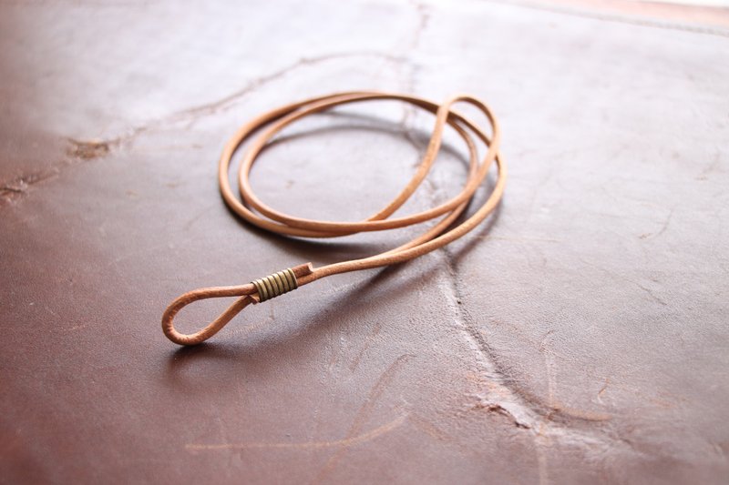 识别证周边|植鞣颈绳 - 证件套/卡套 - 真皮 咖啡色