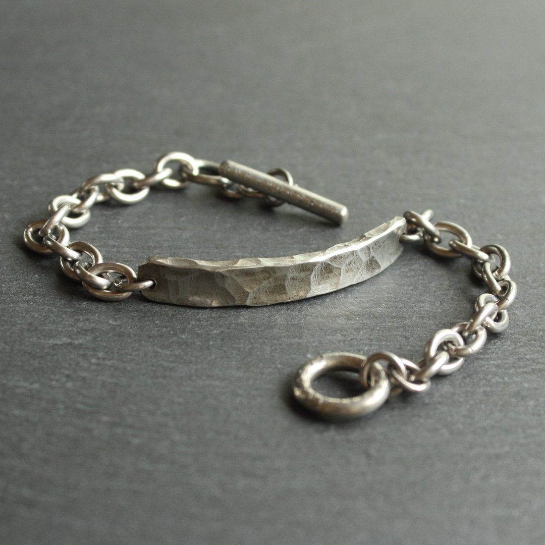 锡×银手镯  ID 链 Bracelet -AZUKI- - 手链/手环 - 银 银色