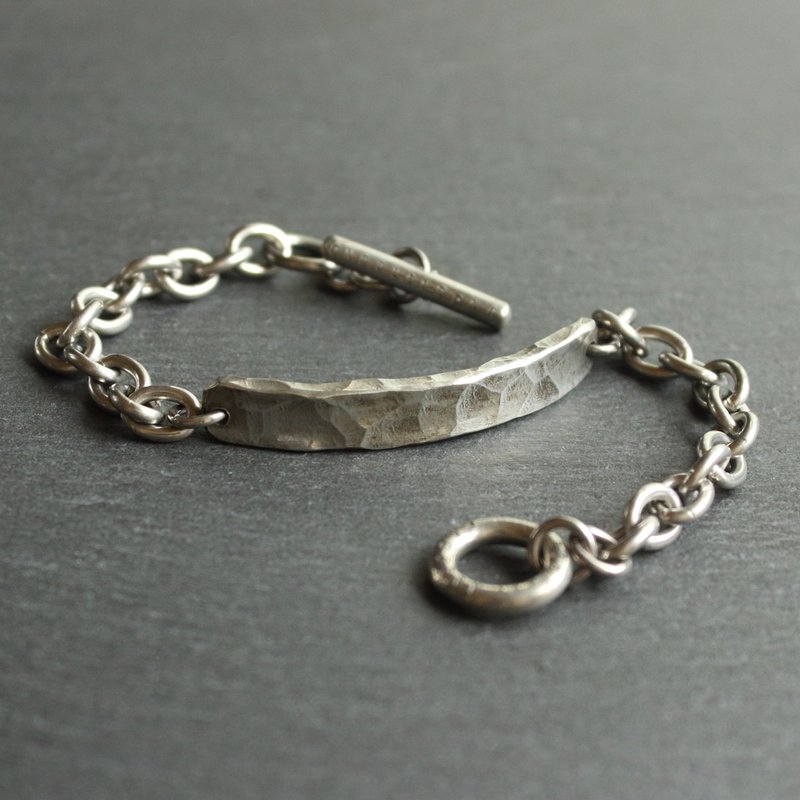 锡×银手镯  ID 链 Bracelet -AZUKI- - 手链/手环 - 银 银色