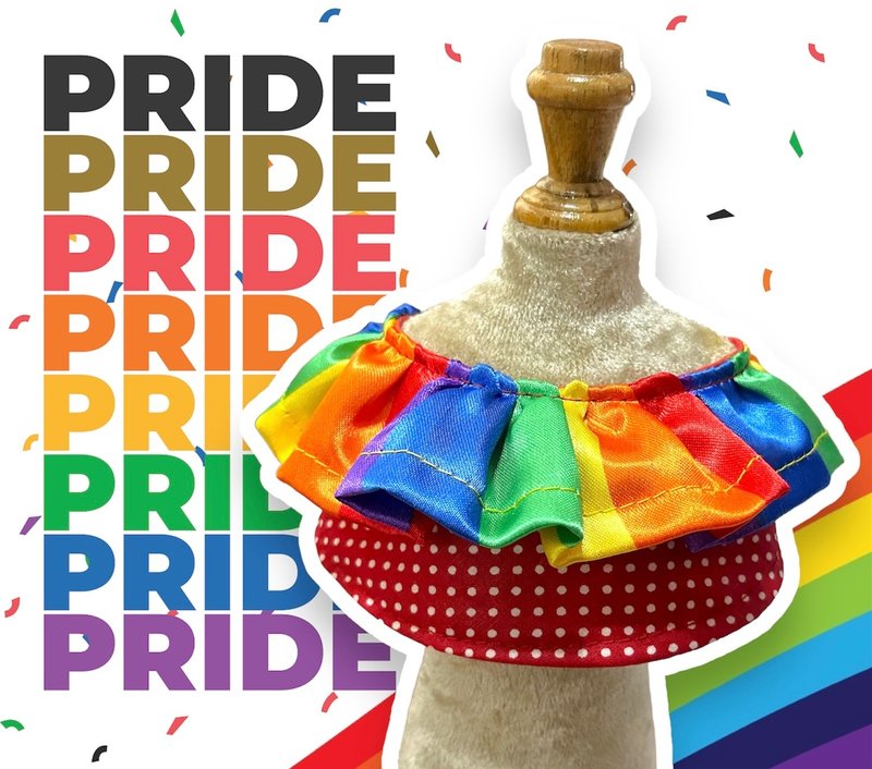 快乐骄傲宠物围巾 - 项圈/牵绳 - 棉．麻 红色