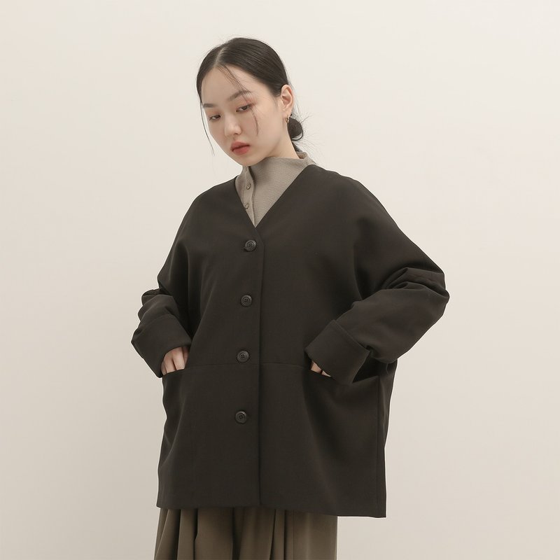 Greenhouse_温室简约外套_23AF302_黑 - 女装休闲/机能外套 - 聚酯纤维 黑色