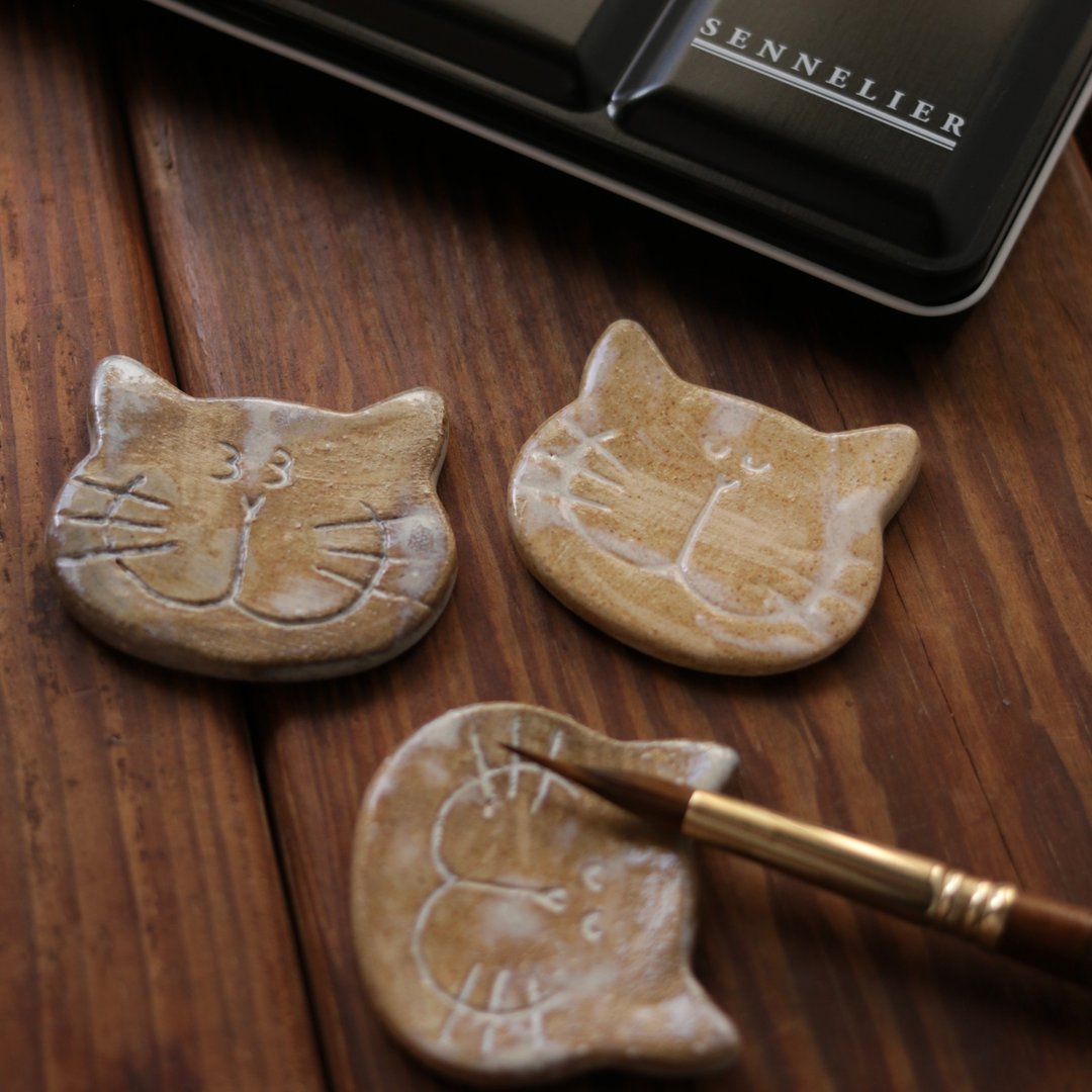 吉普猫 陶瓷 筷架 / 画笔架 - 摆饰 - 陶 