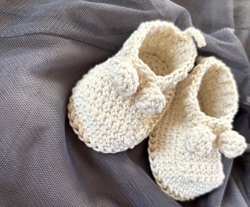 宝宝的第一双鞋 - 婴儿袜子 - 棉．麻 白色