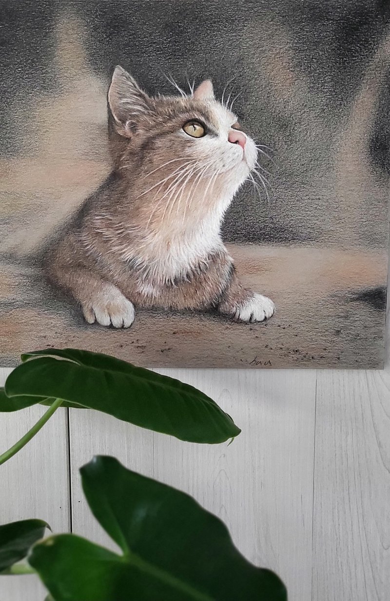 黄昏时分。色铅笔动物绘 - 订制画像 - 纸 