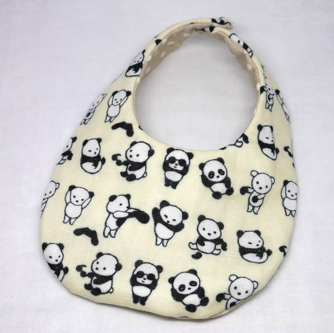 Japanese Handmade 4-layer-double gauze Baby Bib - 围嘴/口水巾 - 棉 白色