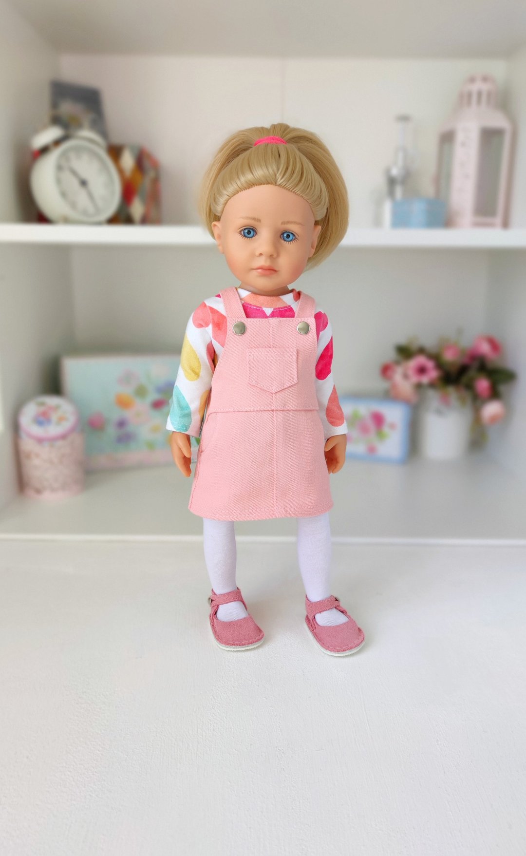 Gotz Little Kidz doll  denim sundress Gotz Little Kidz doll clothes Doll clothes - 玩具/玩偶 - 棉．麻 多色