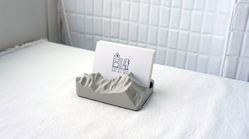 玉山水泥名片座+手机座 | 台湾设计制造(MIT) - 名片架/名片座 - 水泥 灰色