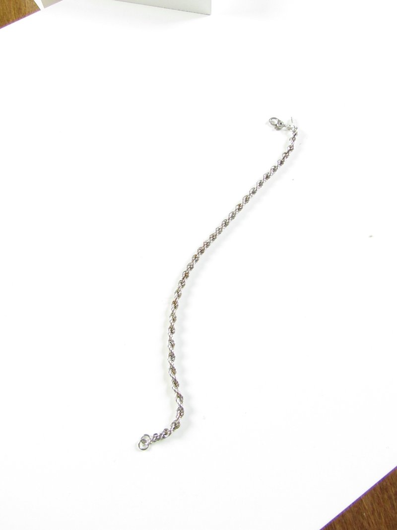 Vintage Monet Rope Chain Silver Bracelet - 手链/手环 - 银 银色