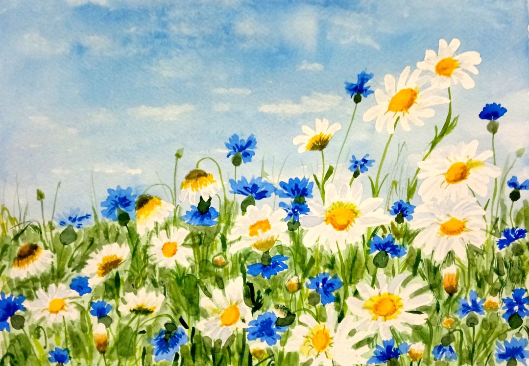 Original watercolor painting Tapestry 3. 24x34 cm. Unframed. - 墙贴/壁贴 - 纸 