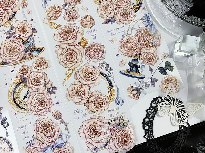 OKMT新七天原创社团咕卡贴纸PET手帐手账胶带 特殊工艺 秋水洛神 - 纸胶带 - 塑料 