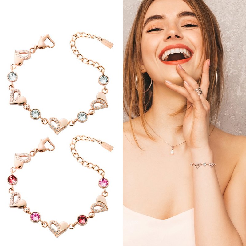 Galaxy Shining 闪耀心锗手链 (玫瑰金) - 手链/手环 - 其他金属 多色