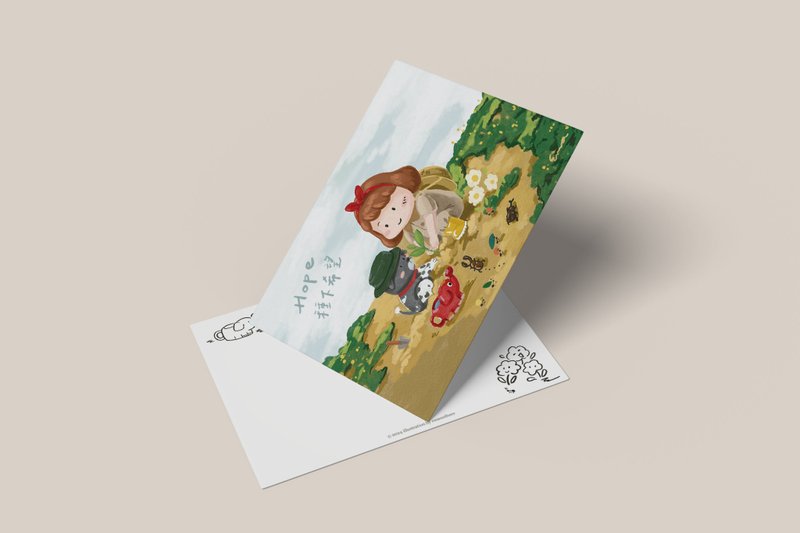 插画明信片-希望 - 卡片/明信片 - 纸 绿色