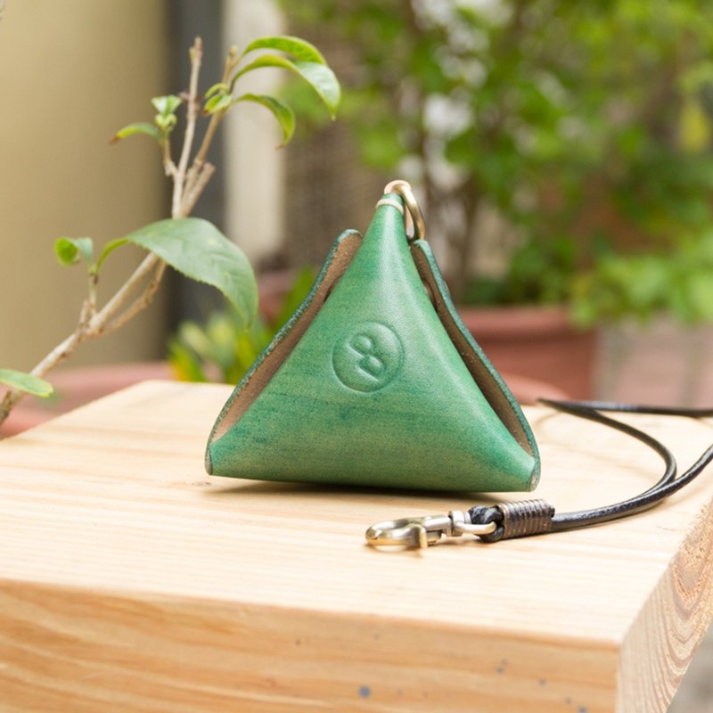 包粽包中真皮零钱包/手机架 - 绿 - 零钱包 - 真皮 绿色