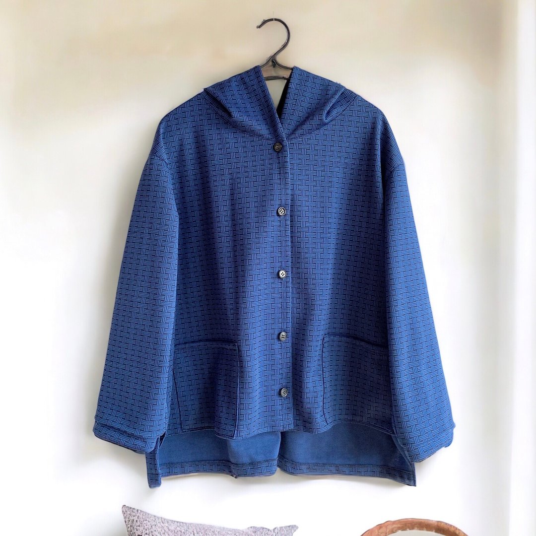 Pinkoi 代购 - 简约连帽上衣【包邮】和服改造 蓝色 - 女装上衣 - 棉．麻 蓝色