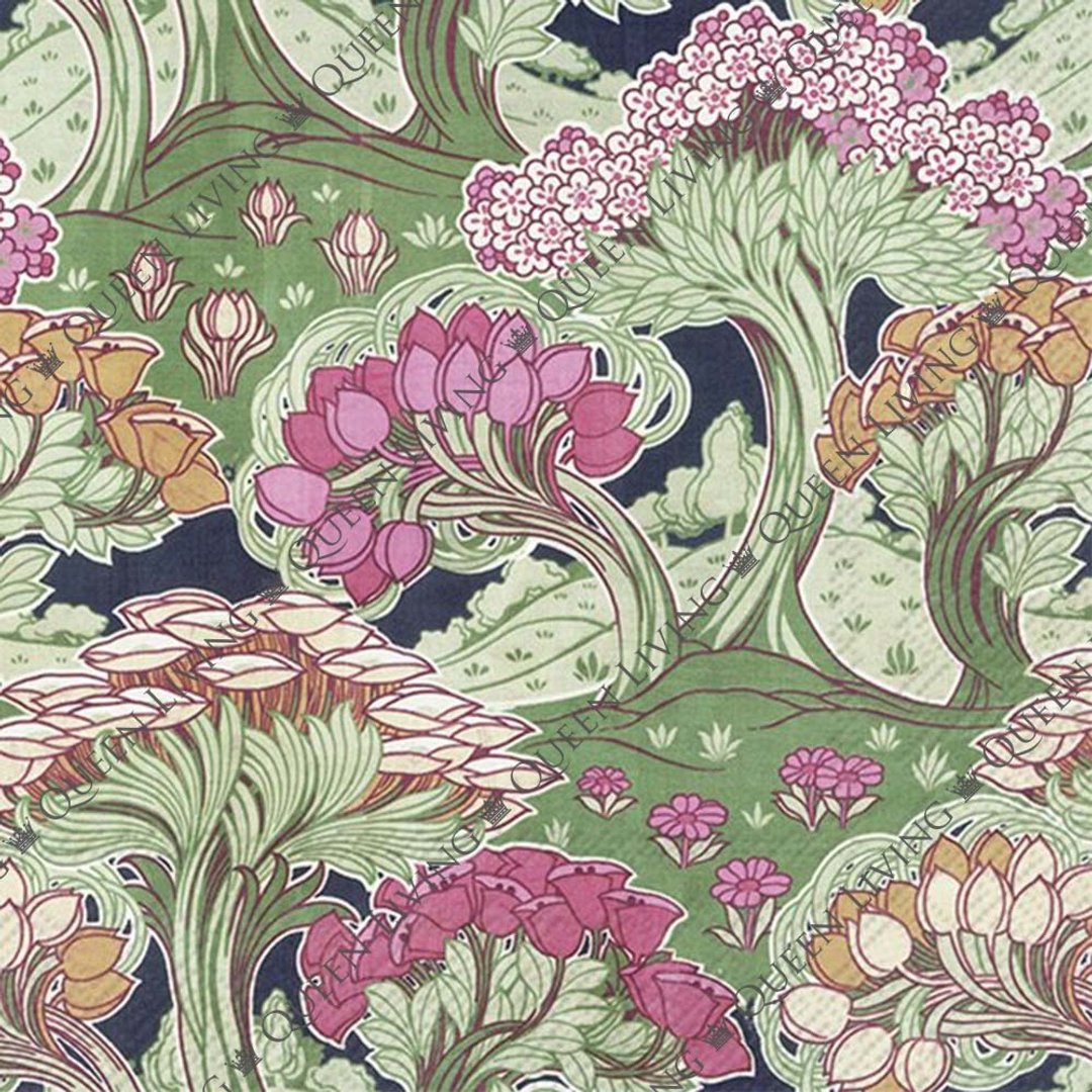 德国 IHR-33*33cm餐巾纸-旋转的树木(V&A) - 餐垫/桌巾 - 纸 多色