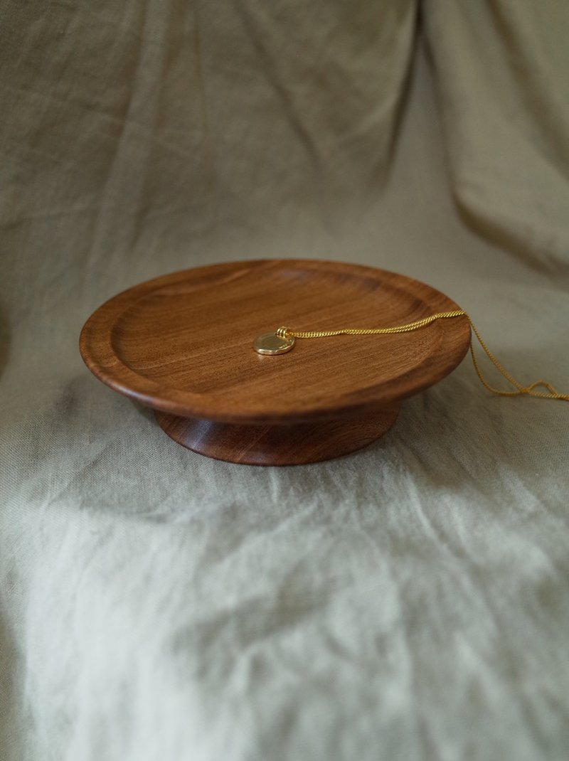 矮脚小圆盘 - 盘子/餐盘/盘架 - 木头 咖啡色