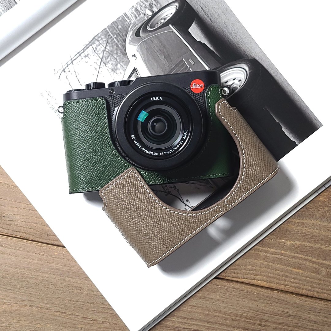 适用机型 Leica D-Lux8 手掌纹皮革相机底座皮套 - 相机包/相机袋 - 真皮 多色