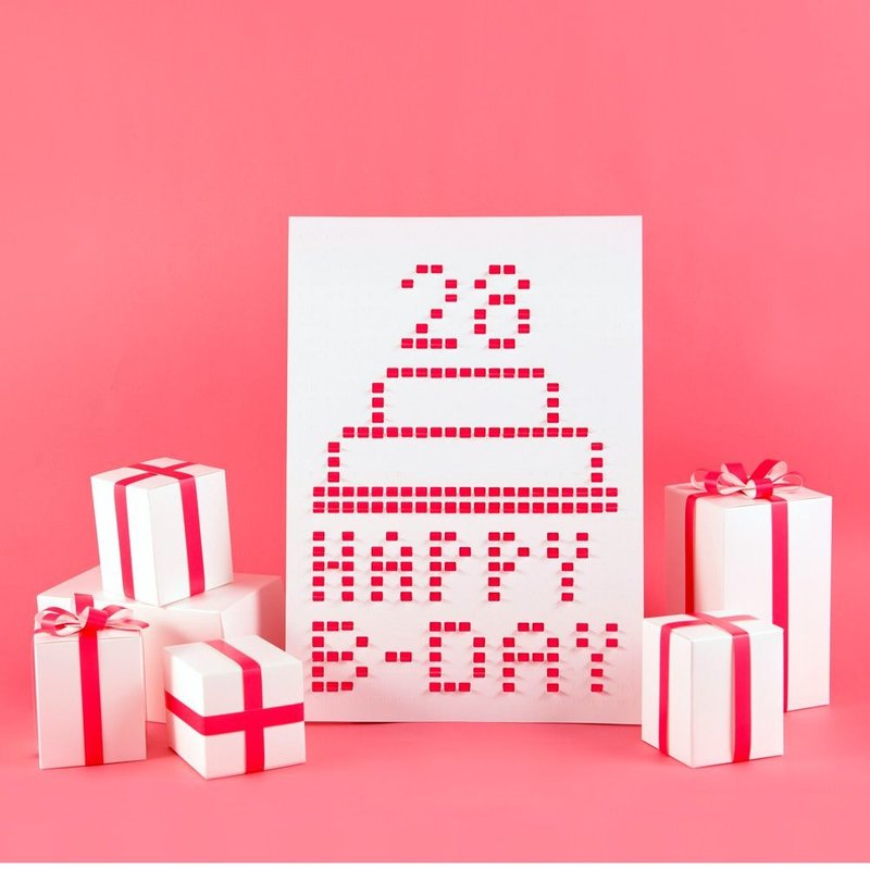 LAGO-像素密码信纸-甜蜜粉,LGO40709 - 海报/装饰画/版画 - 纸 红色