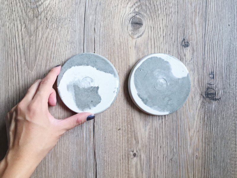 10.5CM 简约圆形水泥植物底座 - 植栽/盆栽 - 水泥 灰色