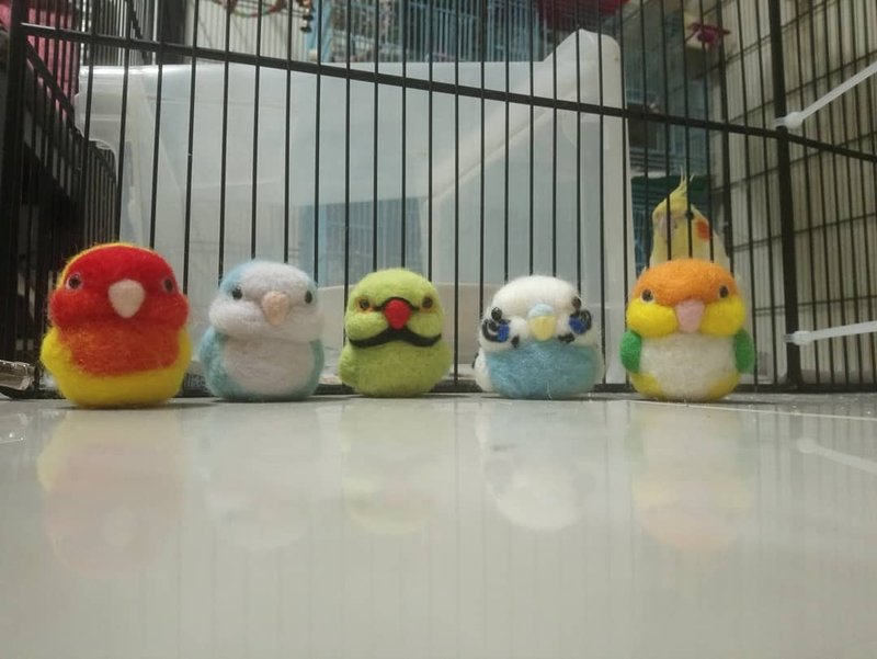 鸟类吊饰 / 钥匙圈 - 钥匙链/钥匙包 - 羊毛 