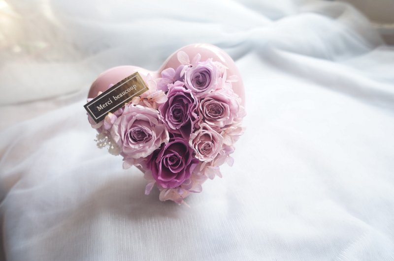 许妳一颗心 玫瑰粉 爱心摆饰 - 摆饰 - 植物．花 粉红色