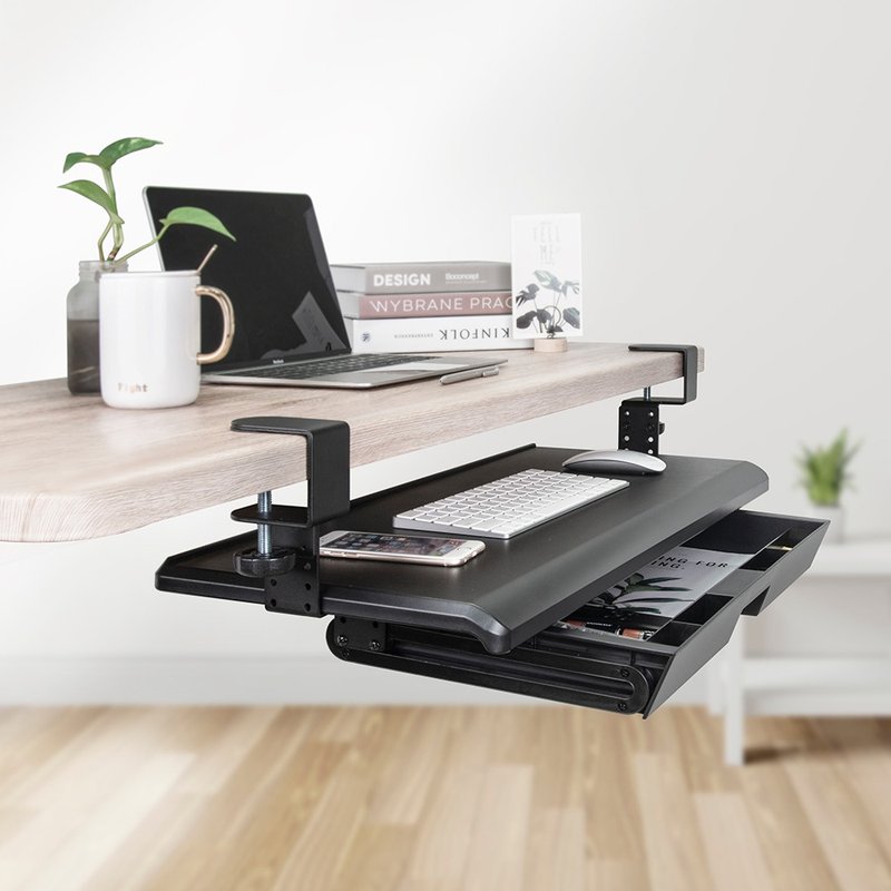 AIDATA 爱得他 人体工学可调高度键盘架 附抽屉 70*31cm KB-5011 - 电脑配件 - 其他材质 黑色