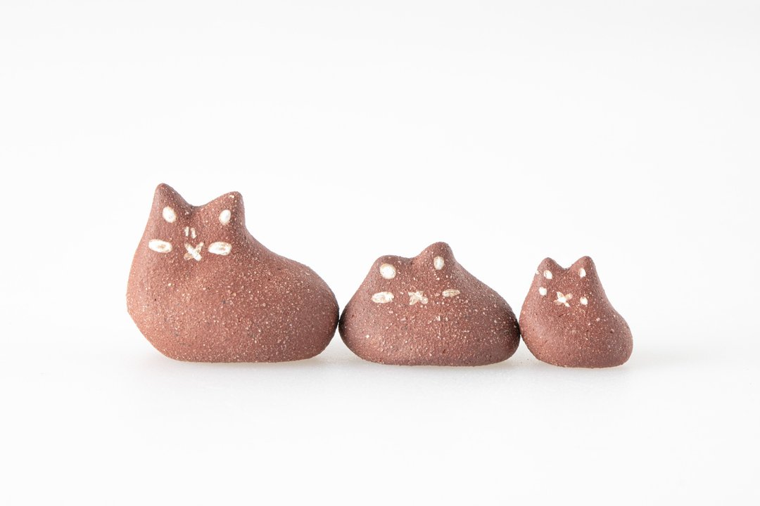 猫是液体系列-黑糖猫 - 摆饰 - 陶 咖啡色