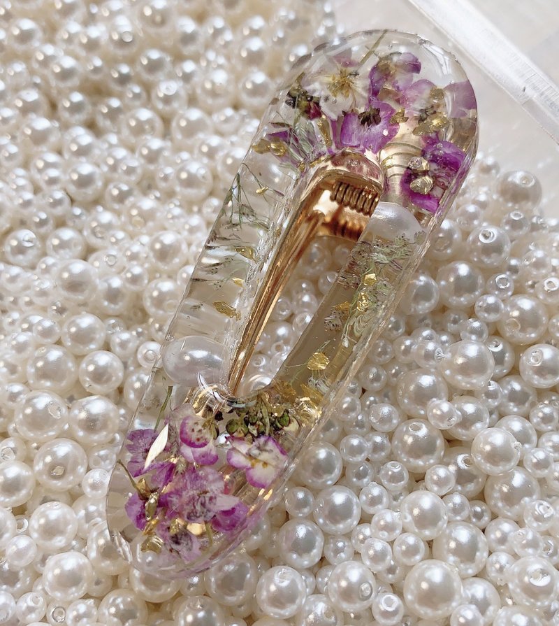 手制干花发夹 - 发饰 - 其他材质 紫色