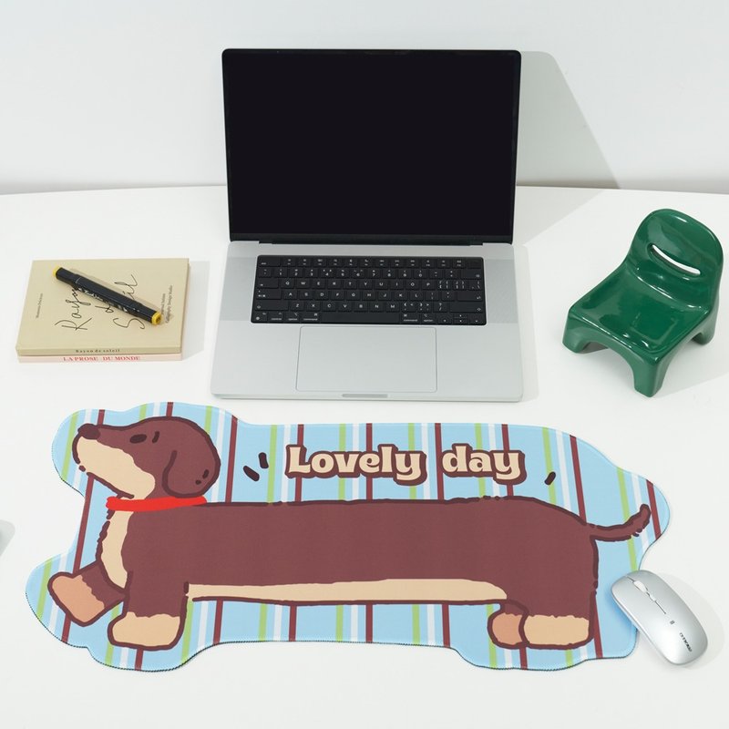 可爱腊肠狗鼠标垫电竞游戏办公大鼠标垫滑鼠垫 - 鼠标垫 - 橡胶 