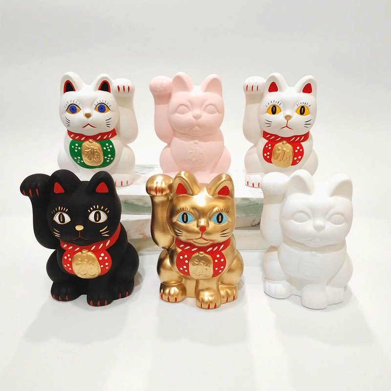 【日本制加藤陶器】濑户烧手绘陶瓷纯色招财猫 (三色可选) - 摆饰 - 陶 多色