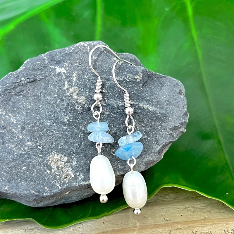 珍珠系列 / 海蓝蓝 / 耳环 / 耳夹 - 耳环/耳夹 - 珍珠 蓝色