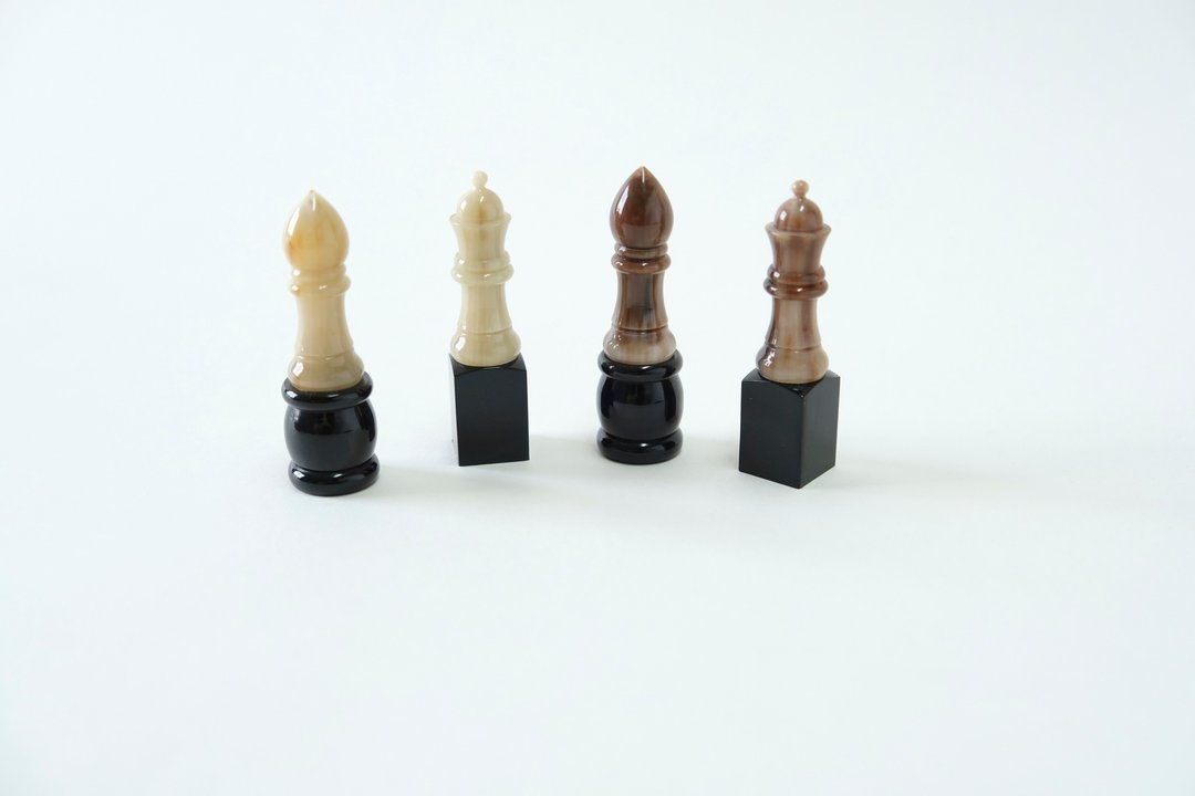 五分西洋棋感黑白牛角印章套组 - 印章/印台 - 其他材质 