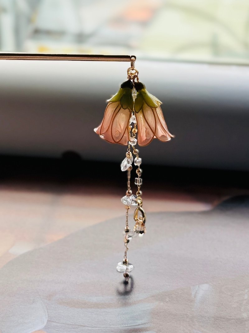 杏粉风铃草发簪 一只贩售 - 发饰 - 树脂 粉红色