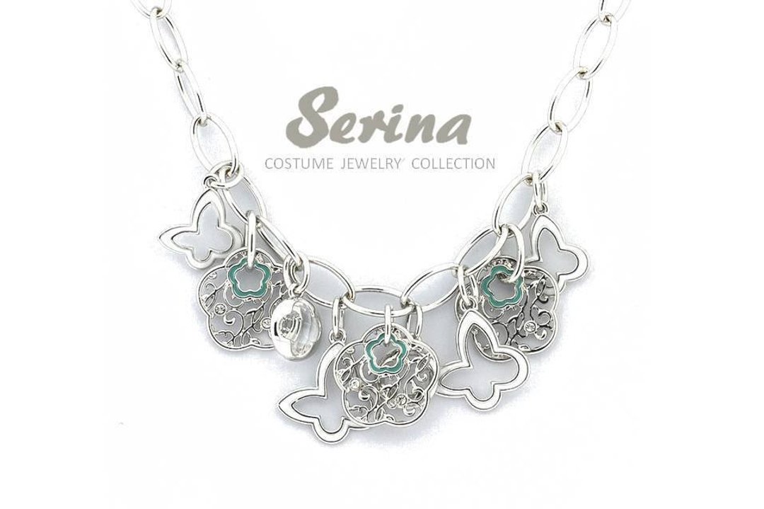 Serina 手工轻珠宝--- 画蝶 - 项链 - 其他金属 银色