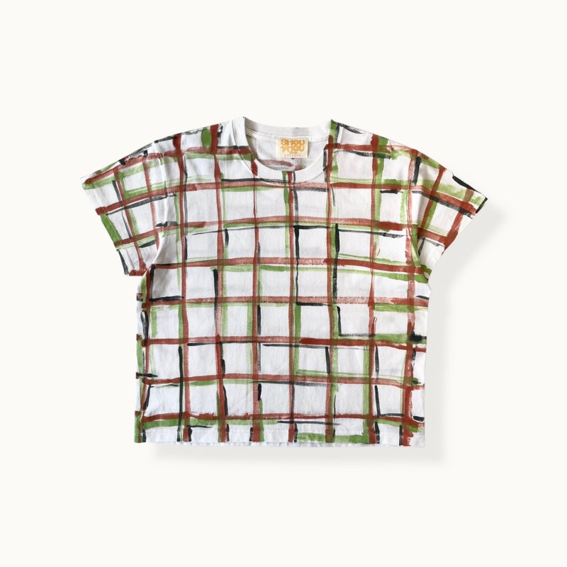 纯棉手绘短版上衣 - 女装 T 恤 - 棉．麻 多色