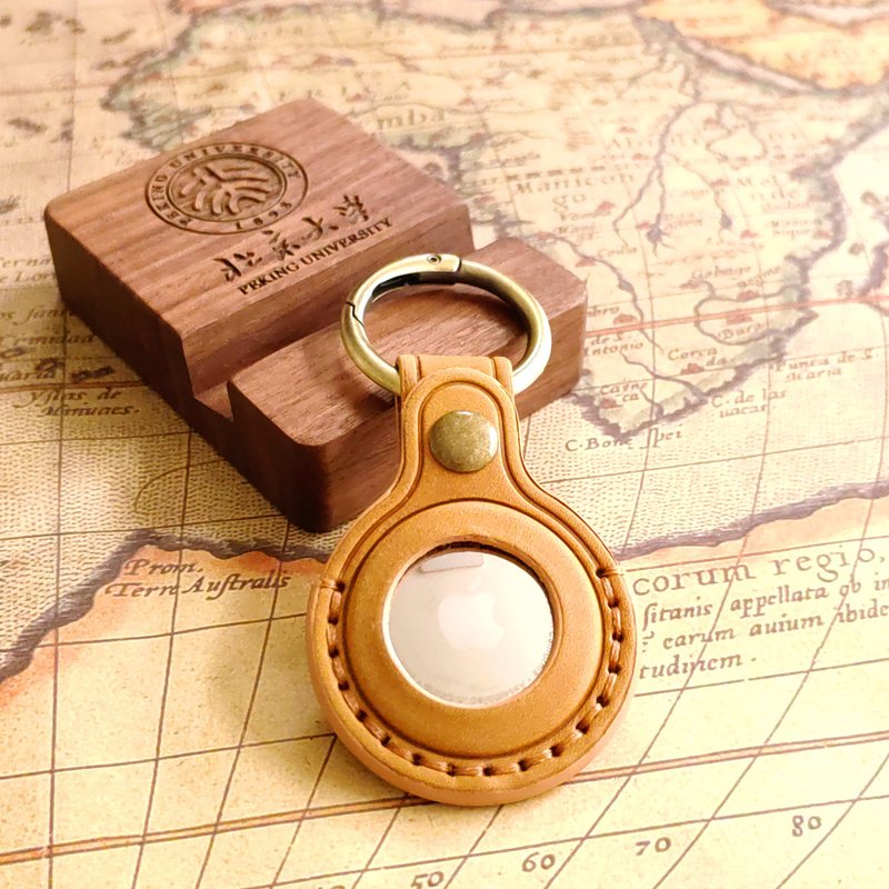 牛皮 保护套 适用于 苹果airtag 保护壳 钥匙扣款  免费客制logo - 其他 - 真皮 咖啡色