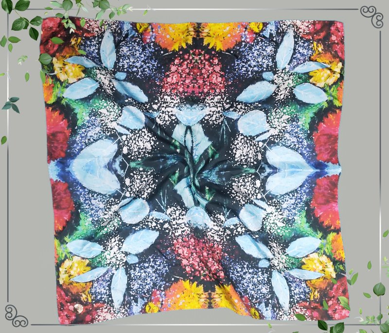 艺术商品化-繁花 100%蚕丝巾 订制-文创礼品-小众设计师品牌 - 丝巾 - 丝．绢 多色