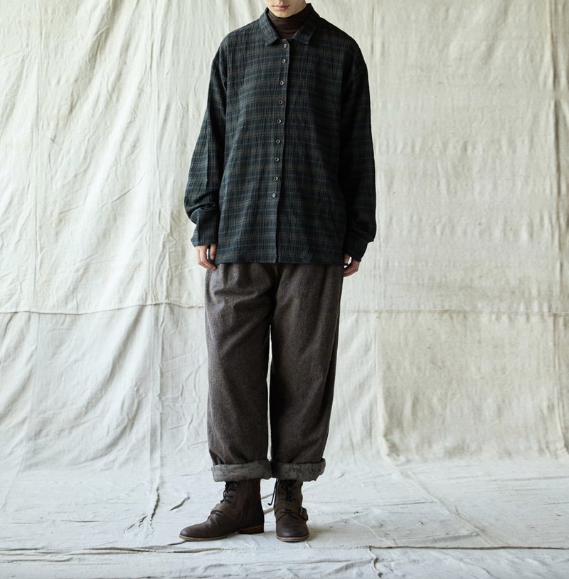 复古文青 棉麻保暖裤子 夹棉休闲长裤 - 女装长裤 - 其他材质 蓝色