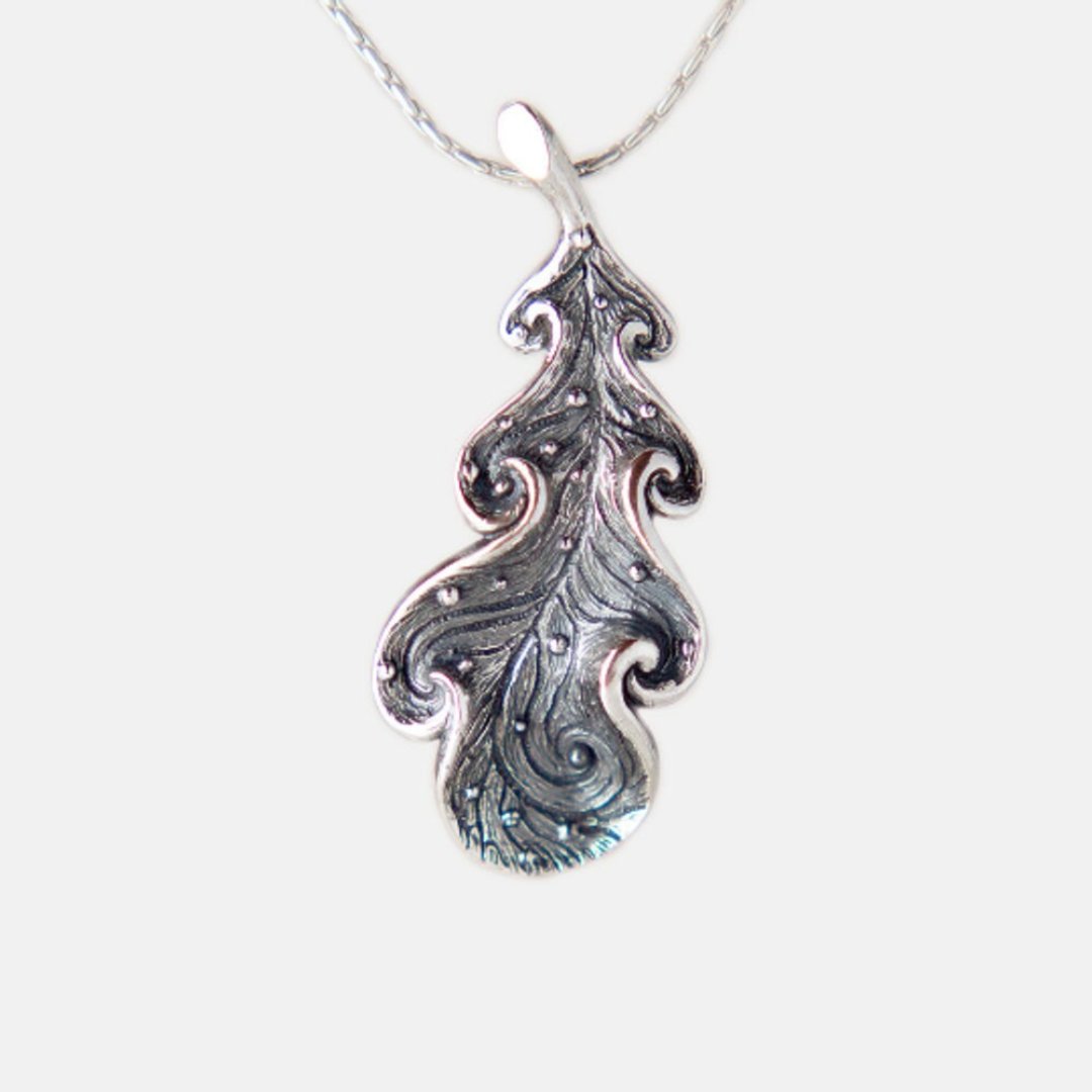Oak Leaf Pendant - 项链 - 纯银 银色