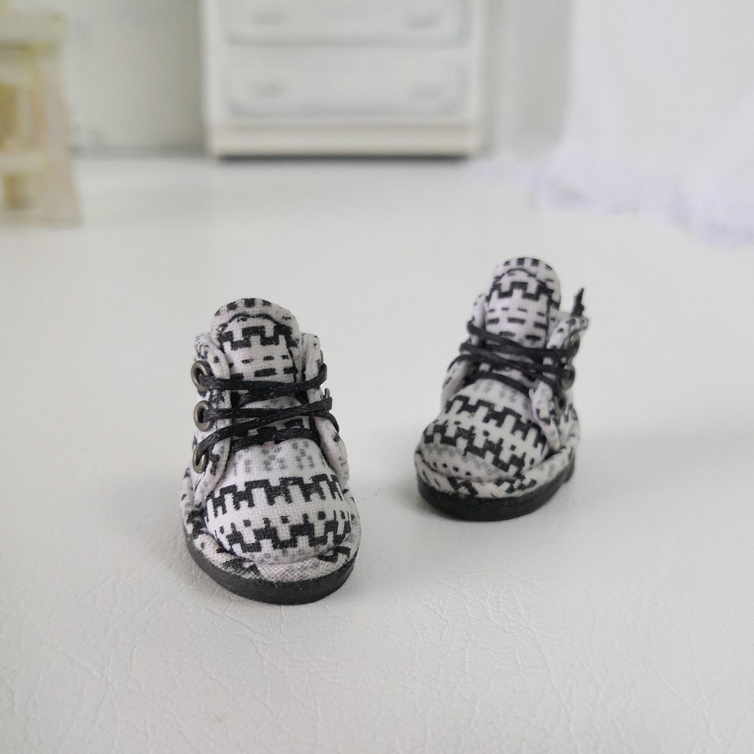 Shoes handmade Blythe doll. Boots lace up for Blythe dolls. Clothes Blythe - 玩偶/公仔 - 棉．麻 